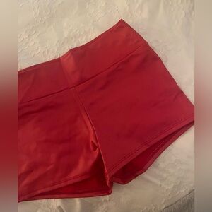 Red Faux Leather Booty Shorts - Topping USA